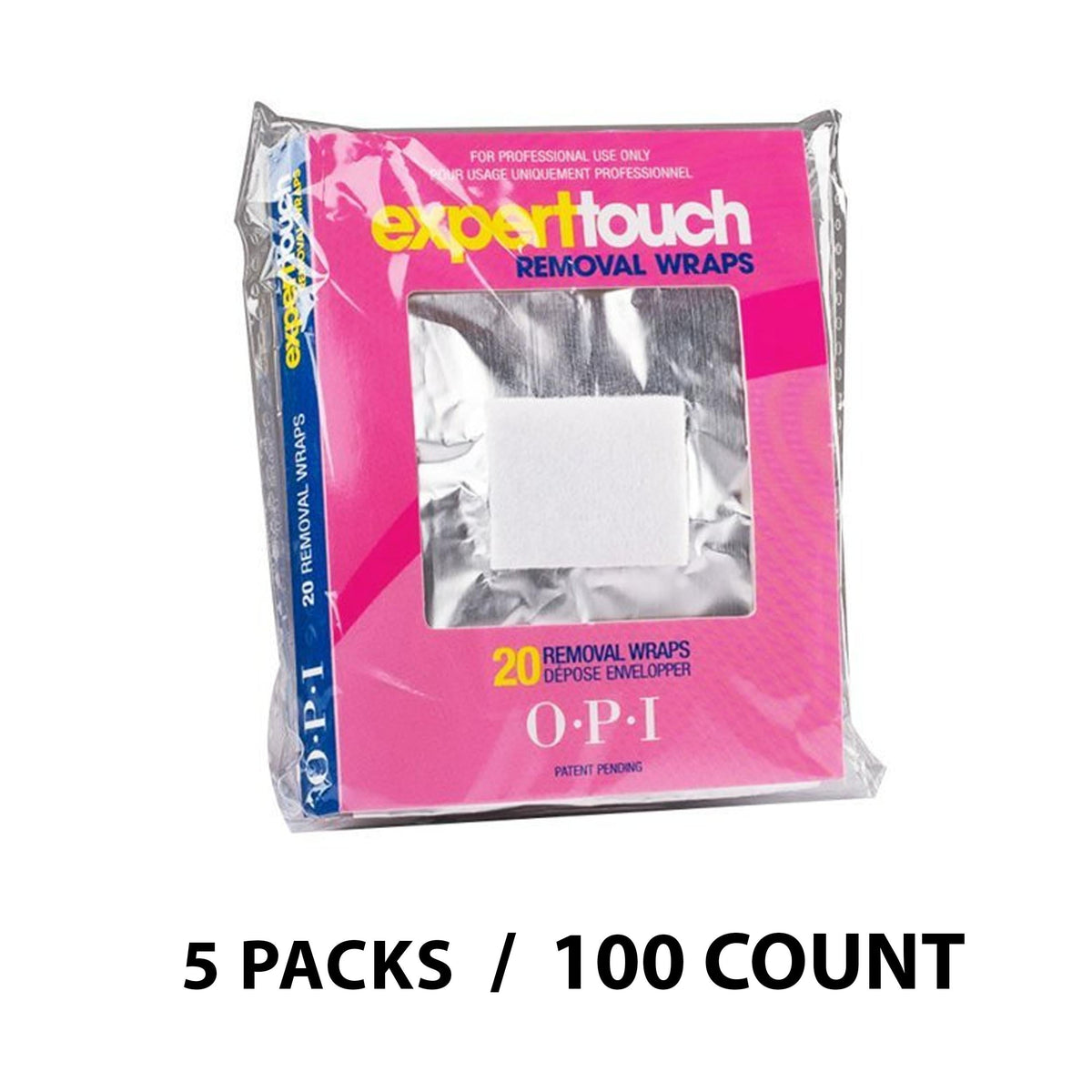 OPI Expert Touch Removal Wraps - 5 Pack - 100 Count - Salon Quality