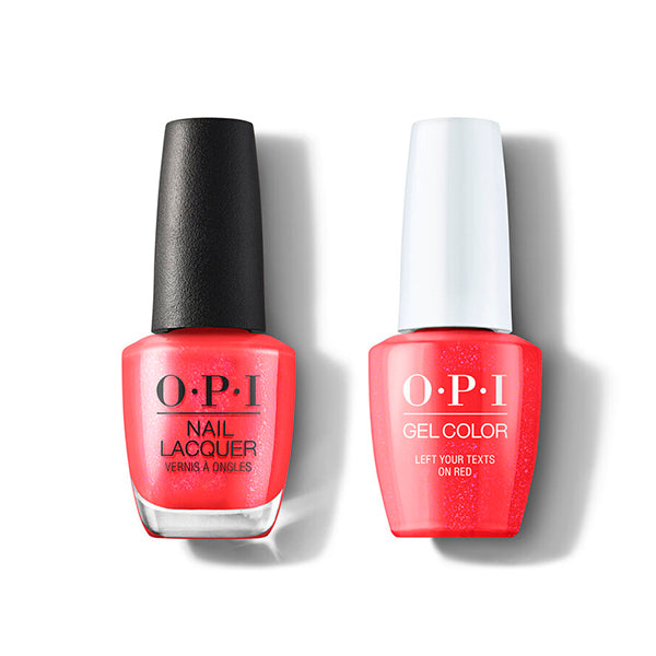 OPI - Gel & Lacquer Combo - Left Your Texts On Red - Salon Quality
