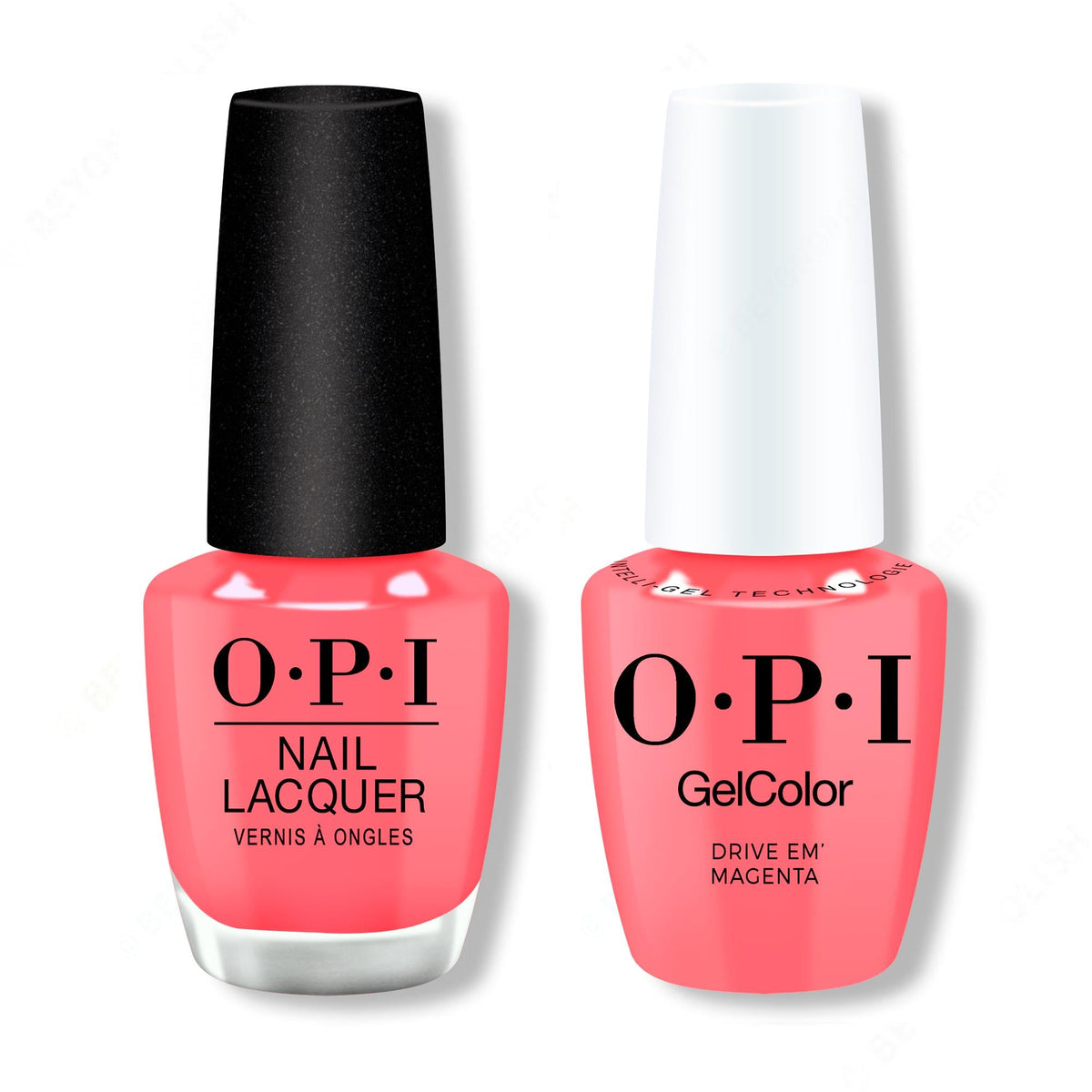 OPI - Gel & Lacquer Intelli-Gel Combo - Drive 'Em Magenta - Salon Quality