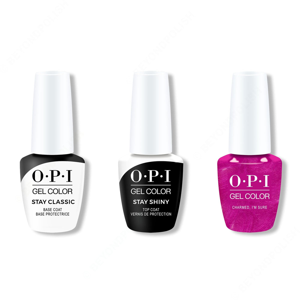 OPI GelColor Combo - Stay Classic Base, Shiny Top & Charmed, I'm Sure - Salon Quality