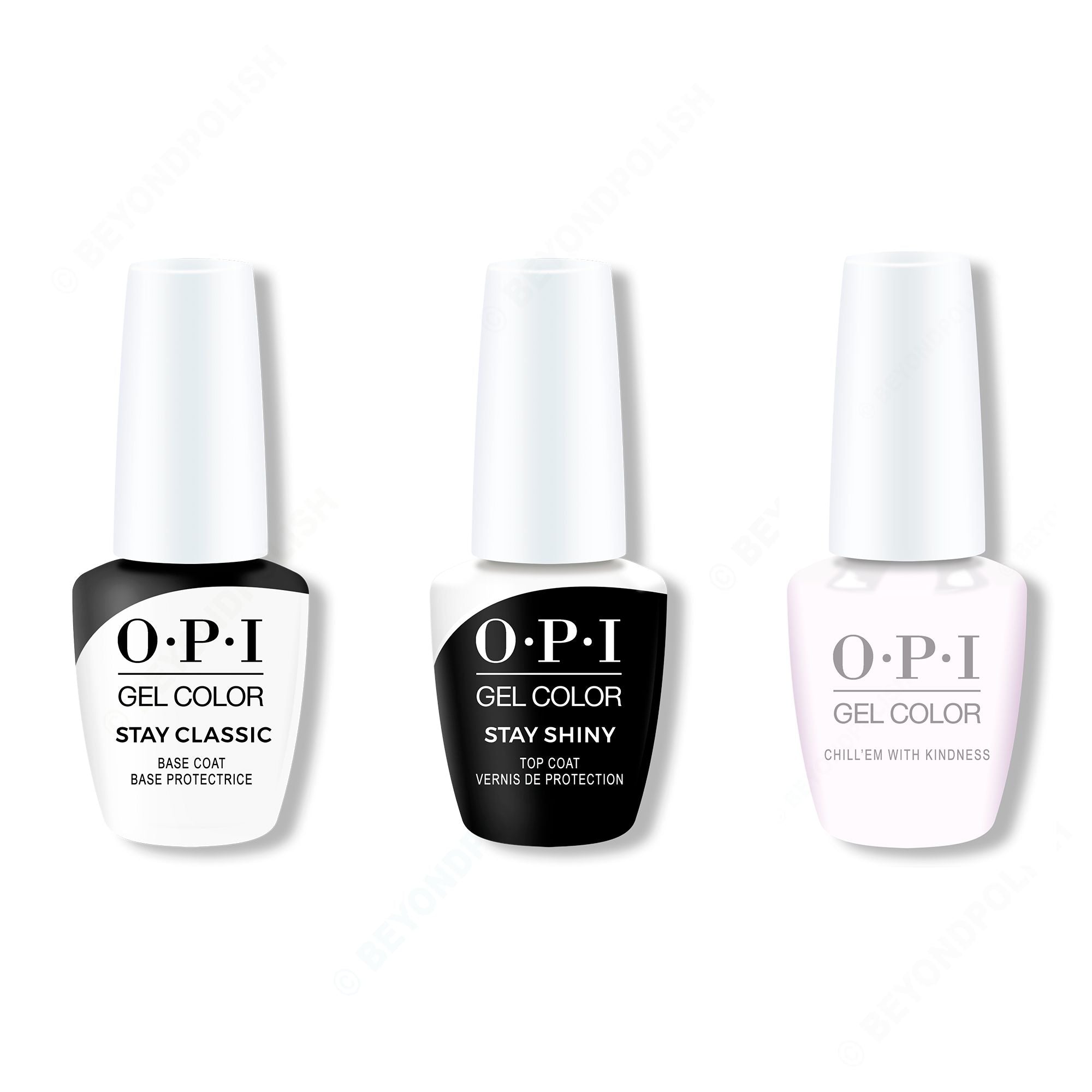 OPI GelColor Combo - Stay Classic Base, Shiny Top & Chill 'Em With Kindness - Salon Quality