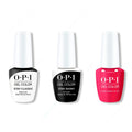 OPI GelColor Combo - Stay Classic Base, Shiny Top & Cyber Cherry on Top - Salon Quality