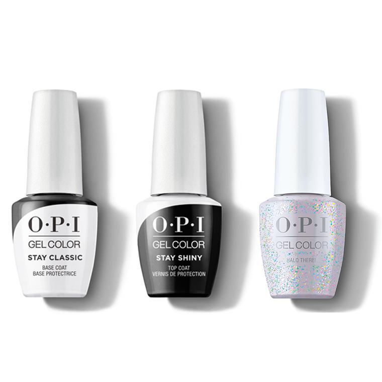 OPI GelColor Combo - Stay Classic Base, Shiny Top & Halo There - Salon Quality