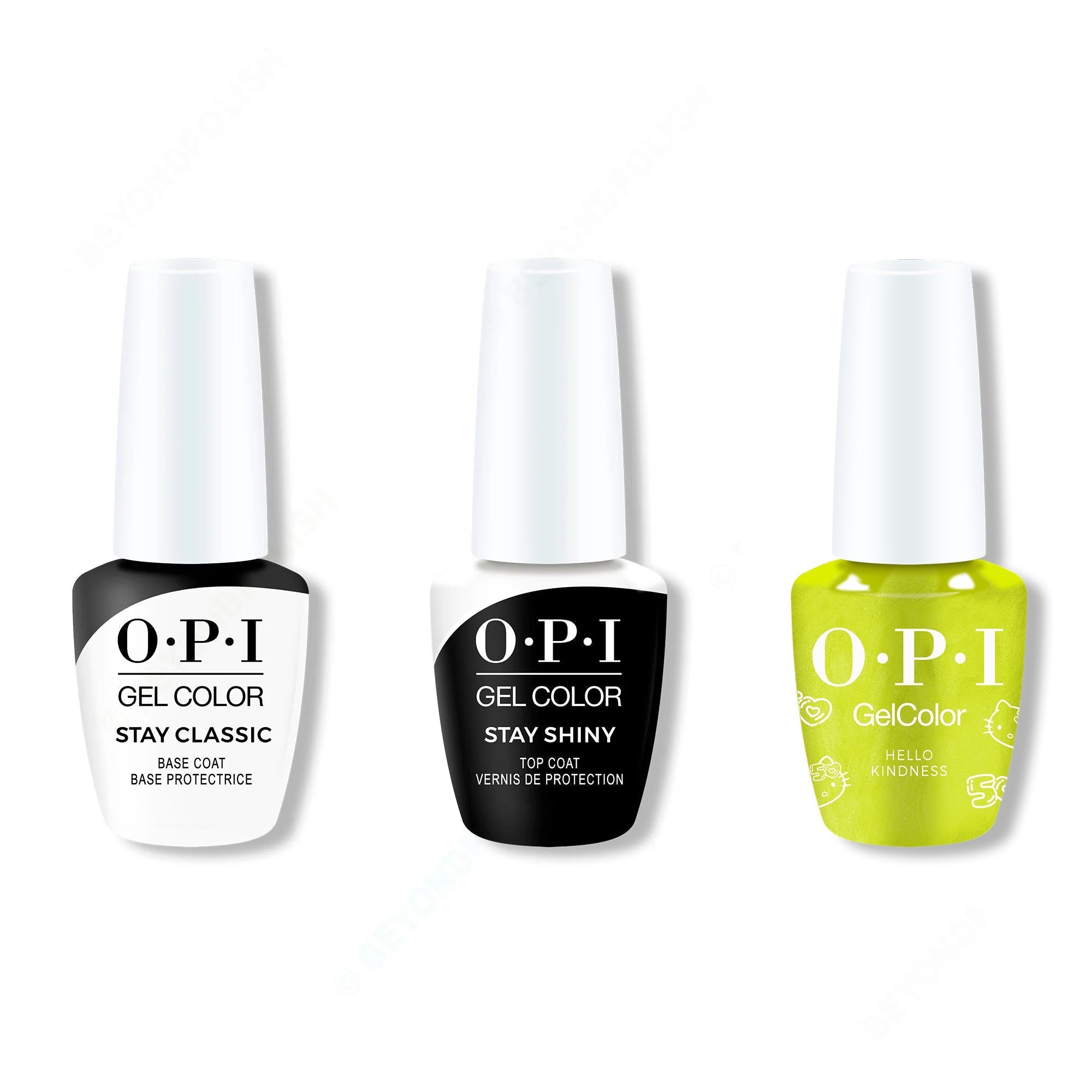 OPI GelColor Combo - Stay Classic Base, Shiny Top & Hello Kindness - Salon Quality