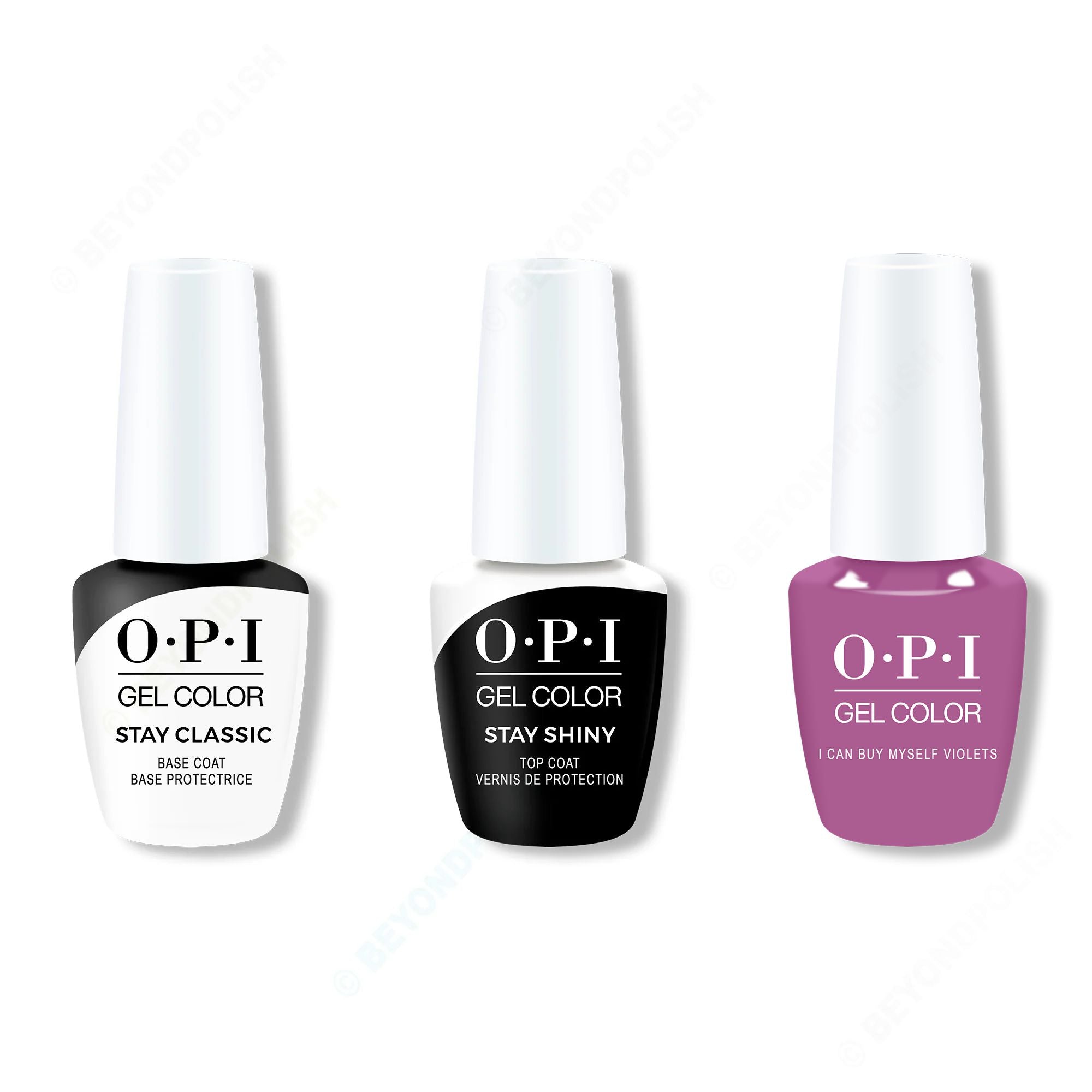 OPI GelColor Combo - Stay Classic Base, Shiny Top & I Can Buy Myself Violets - Salon Quality