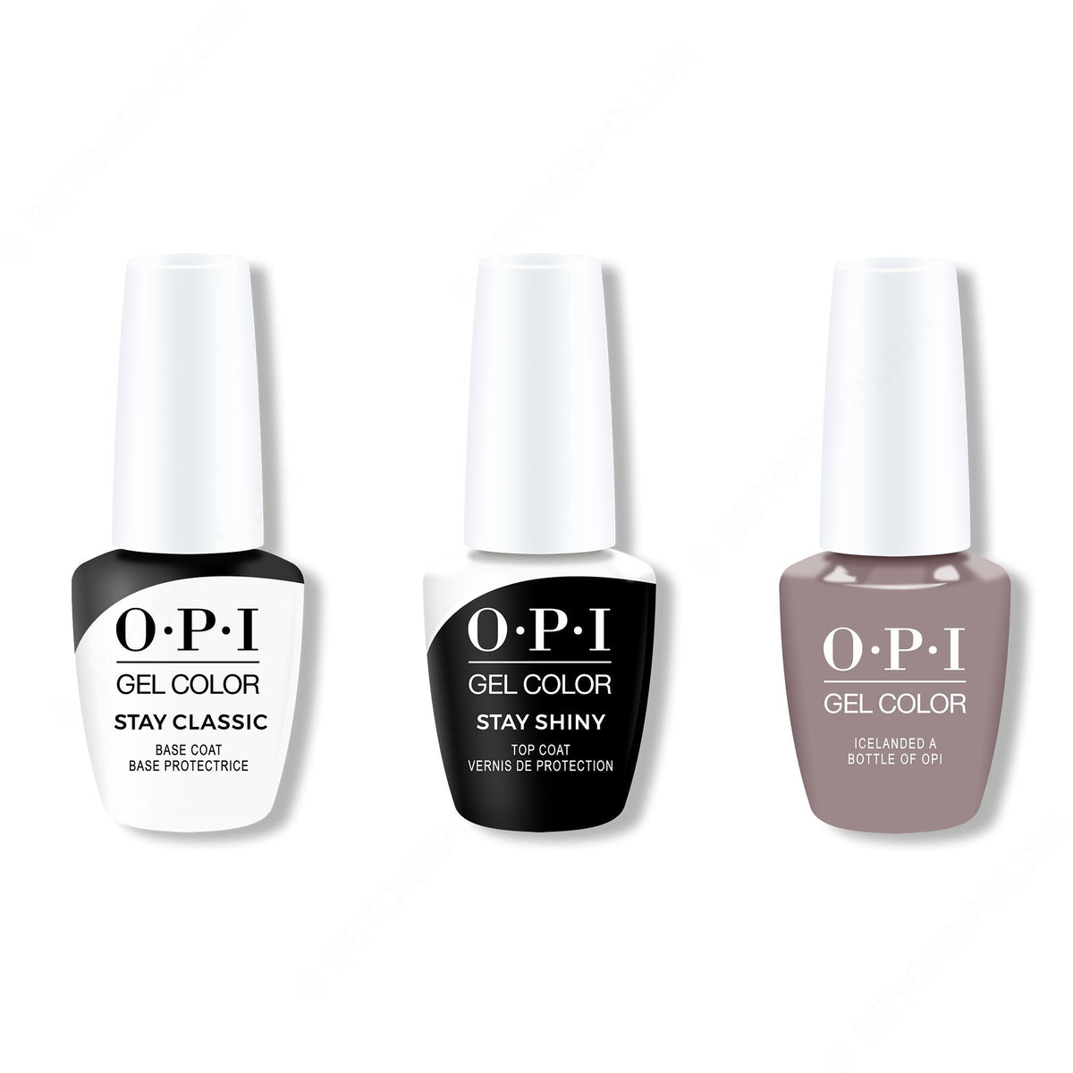 OPI GelColor Combo - Stay Classic Base, Shiny Top & Icelanded a Bottle of OPI - Salon Quality