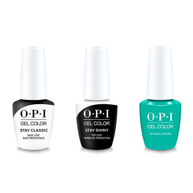 OPI GelColor Combo - Stay Classic Base, Shiny Top & I'm Yacht Leaving - Salon Quality