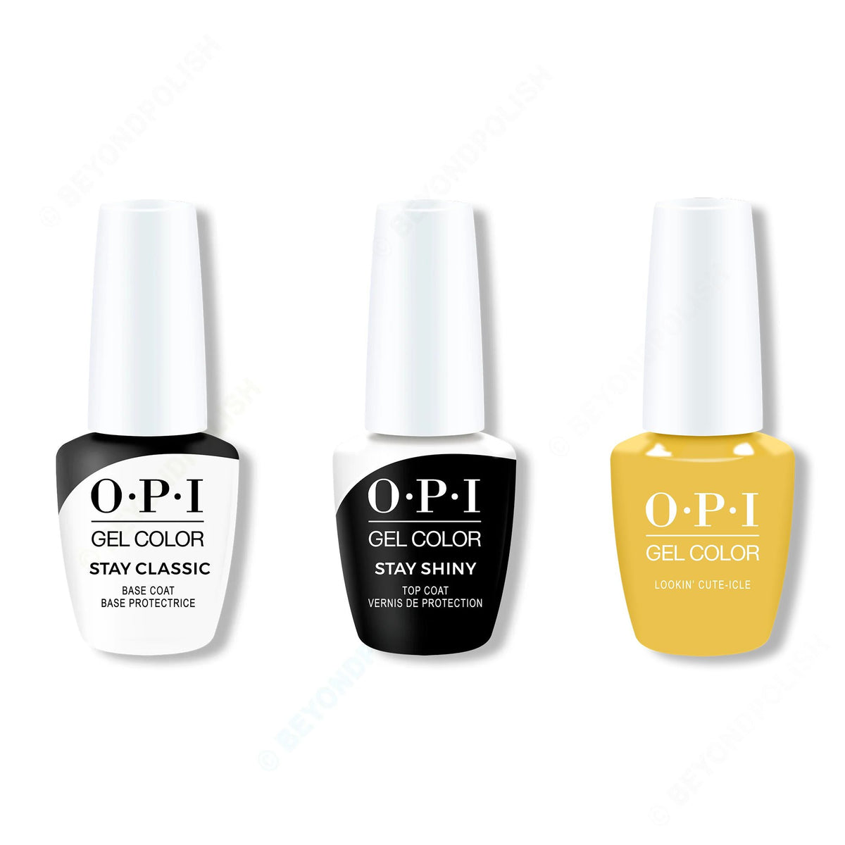 OPI GelColor Combo - Stay Classic Base, Shiny Top & Lookin' Cute-Icle - Salon Quality