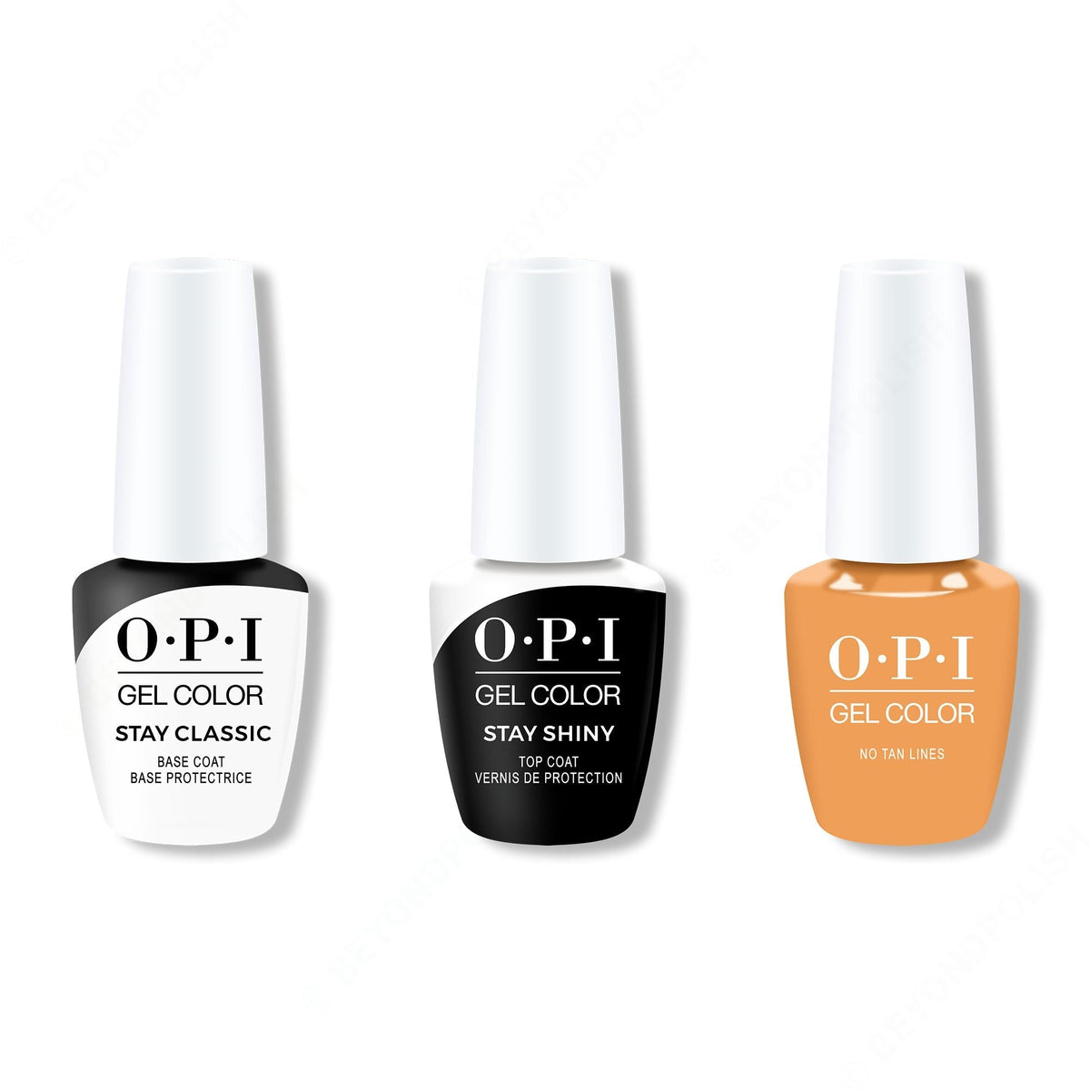 OPI GelColor Combo - Stay Classic Base, Shiny Top & No Tan Lines - Salon Quality