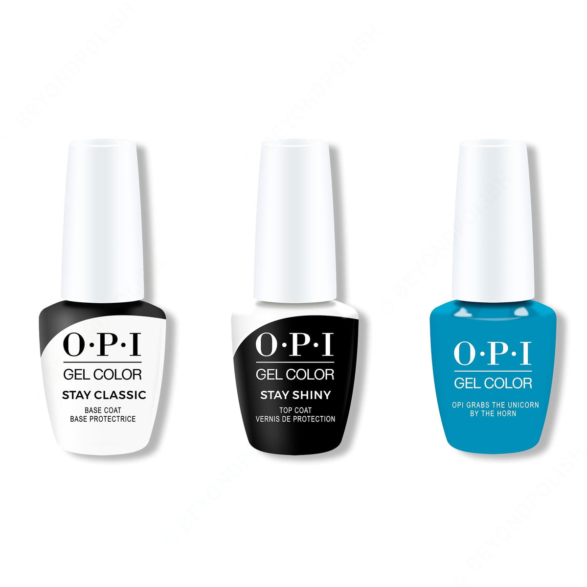 OPI GelColor Combo - Stay Classic Base, Shiny Top & OPI Grabs The Unicorn By The Horn - Salon Quality
