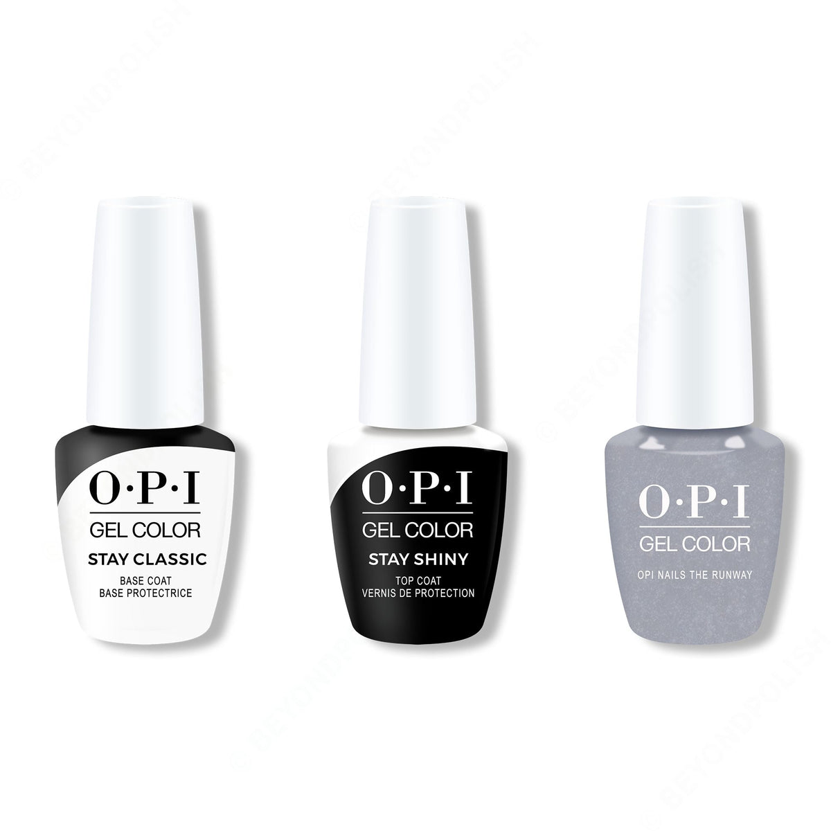 OPI GelColor Combo - Stay Classic Base, Shiny Top & OPI Nails The Runway - Salon Quality