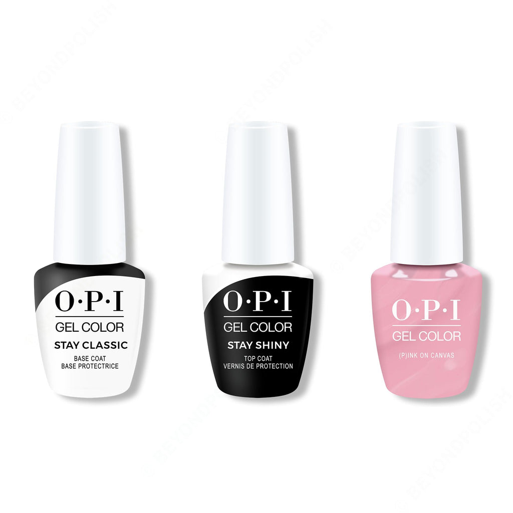 OPI GelColor Combo - Stay Classic Base, Shiny Top & (P)Ink on Canvas - Salon Quality