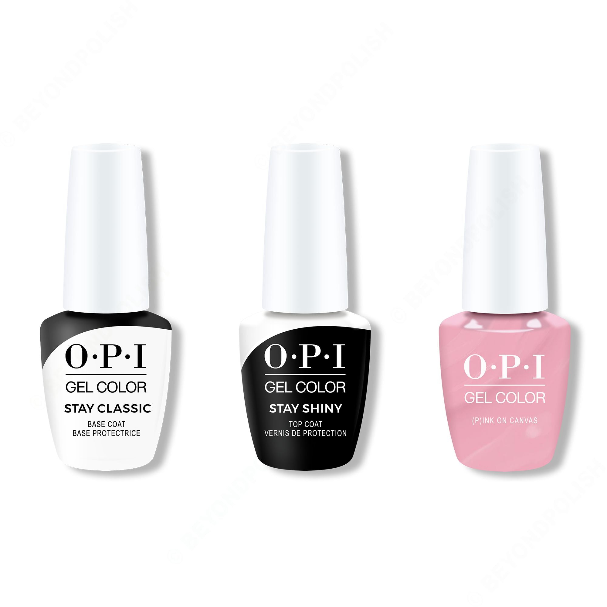 OPI GelColor Combo - Stay Classic Base, Shiny Top & (P)Ink on Canvas - Salon Quality
