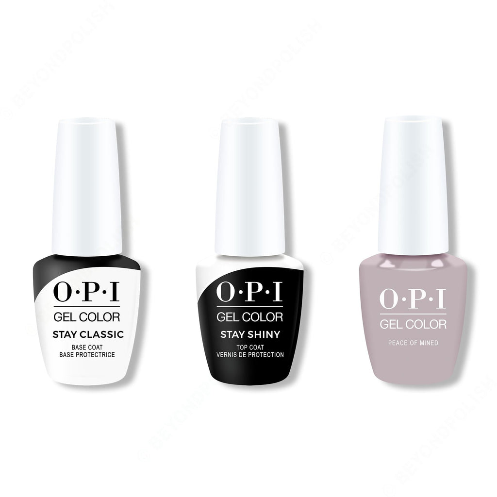 OPI GelColor Combo - Stay Classic Base, Shiny Top & Peace Of Mined - Salon Quality
