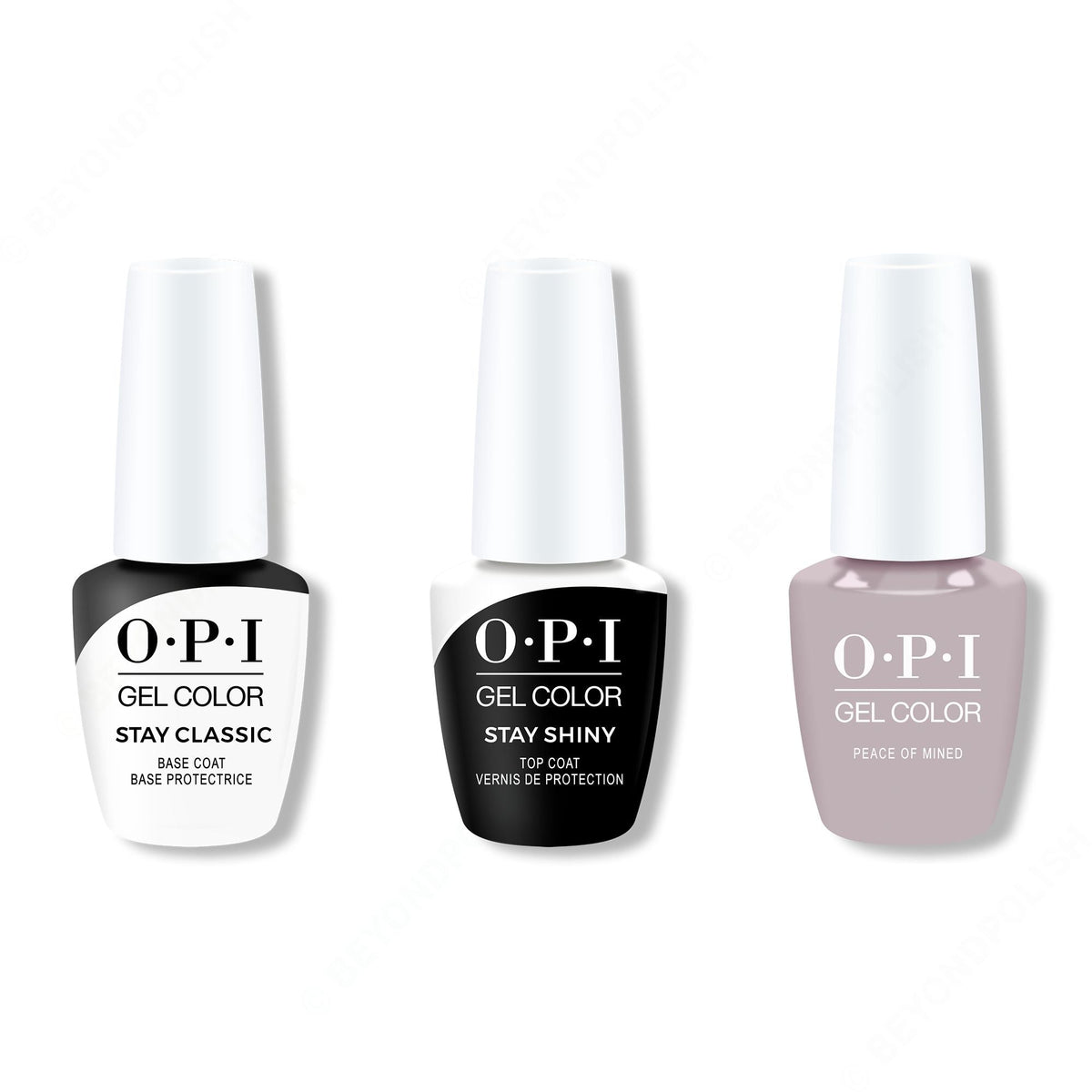 OPI GelColor Combo - Stay Classic Base, Shiny Top & Peace Of Mined - Salon Quality