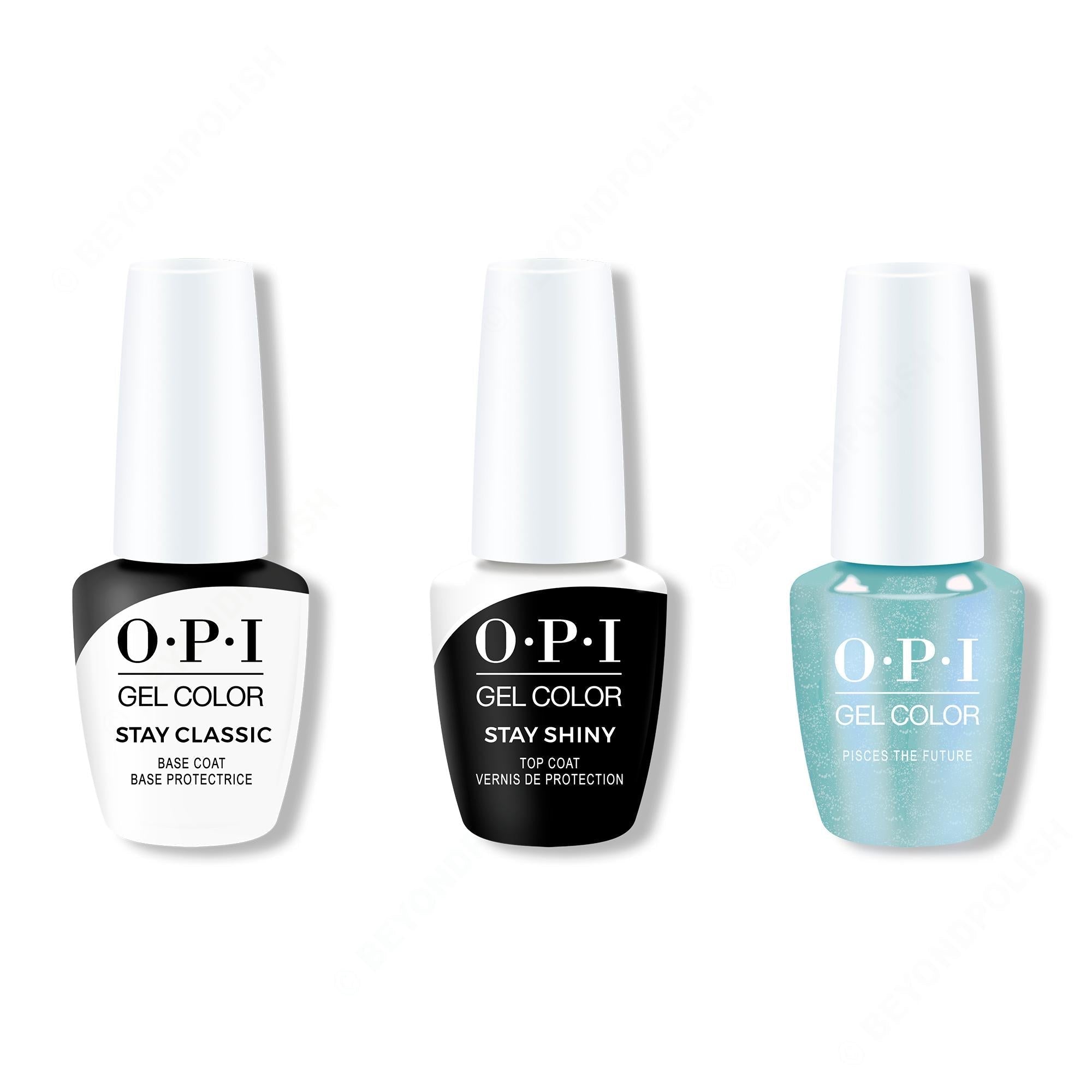 OPI GelColor Combo - Stay Classic Base, Shiny Top & Pisces The Future - Salon Quality
