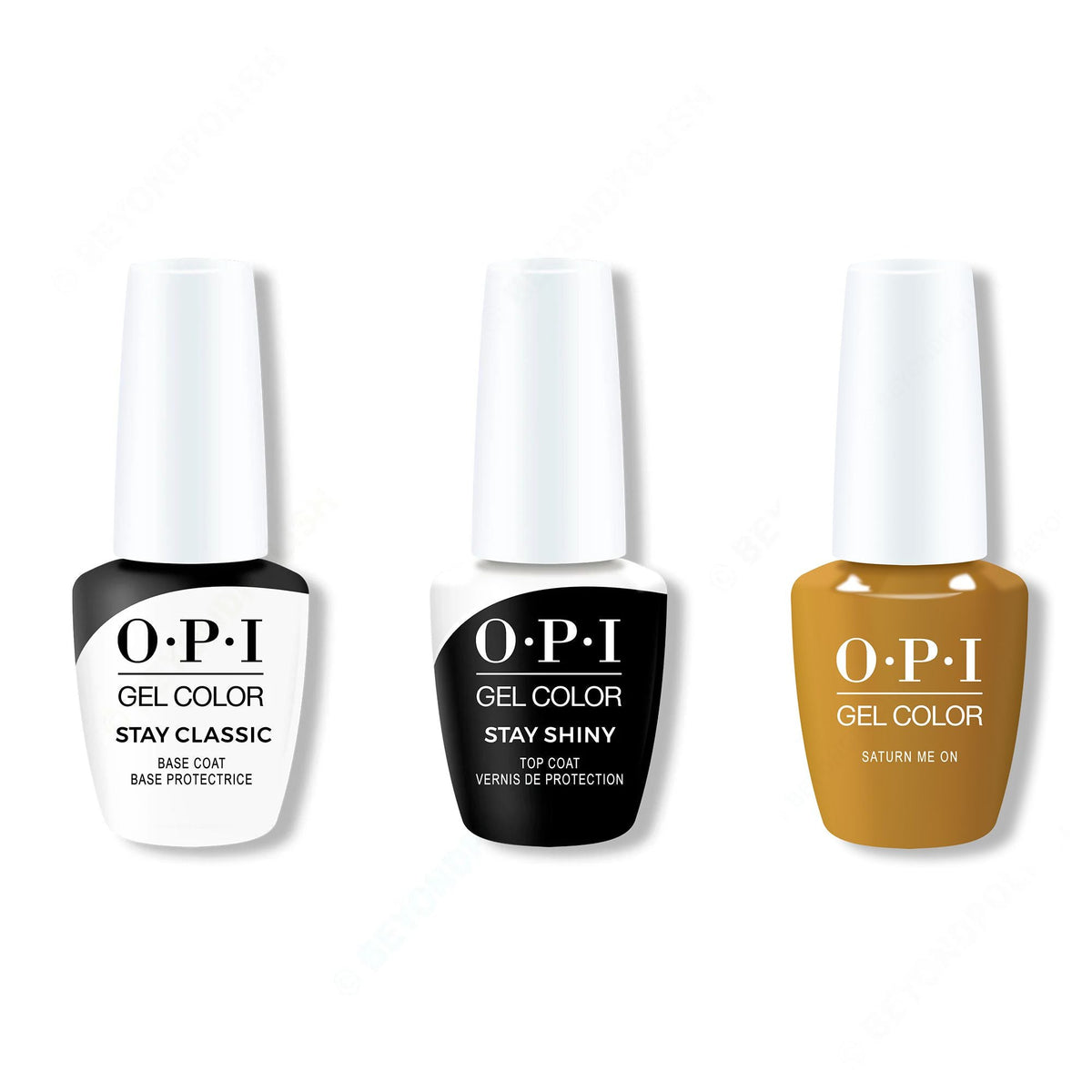 OPI GelColor Combo - Stay Classic Base, Shiny Top & SaTURN Me On - Salon Quality
