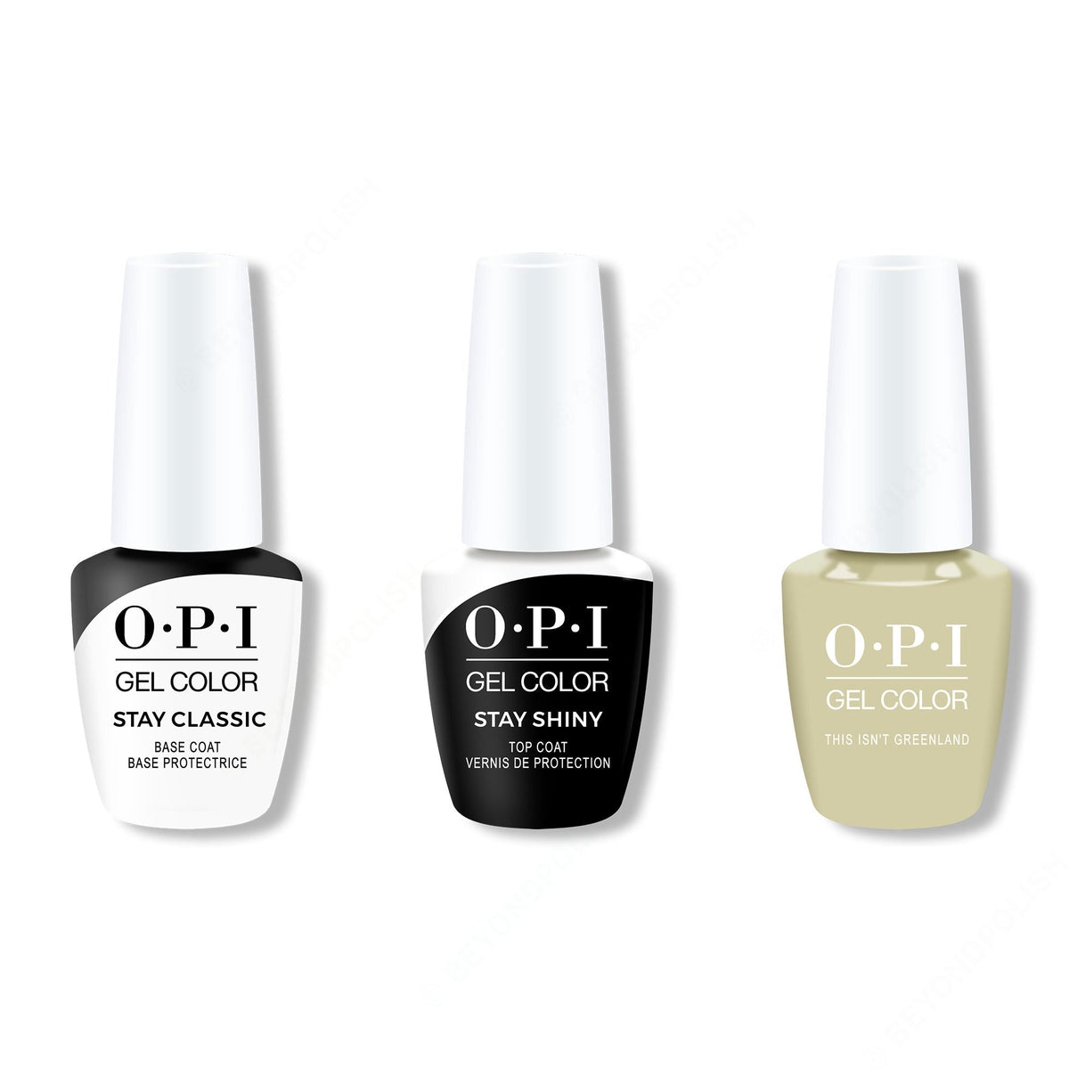 OPI GelColor Combo - Stay Classic Base, Shiny Top & This Isn't Greenland - Salon Quality