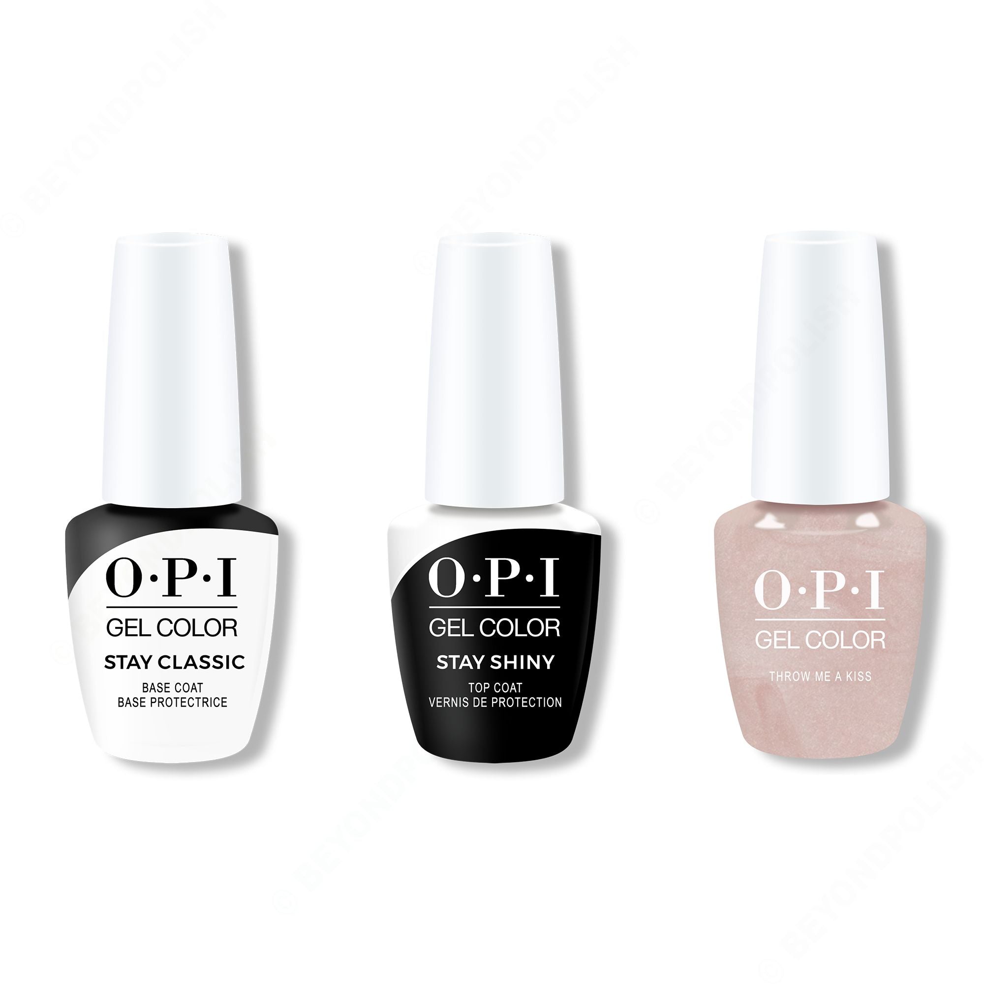 OPI GelColor Combo - Stay Classic Base, Shiny Top & Throw Me a Kiss - Salon Quality