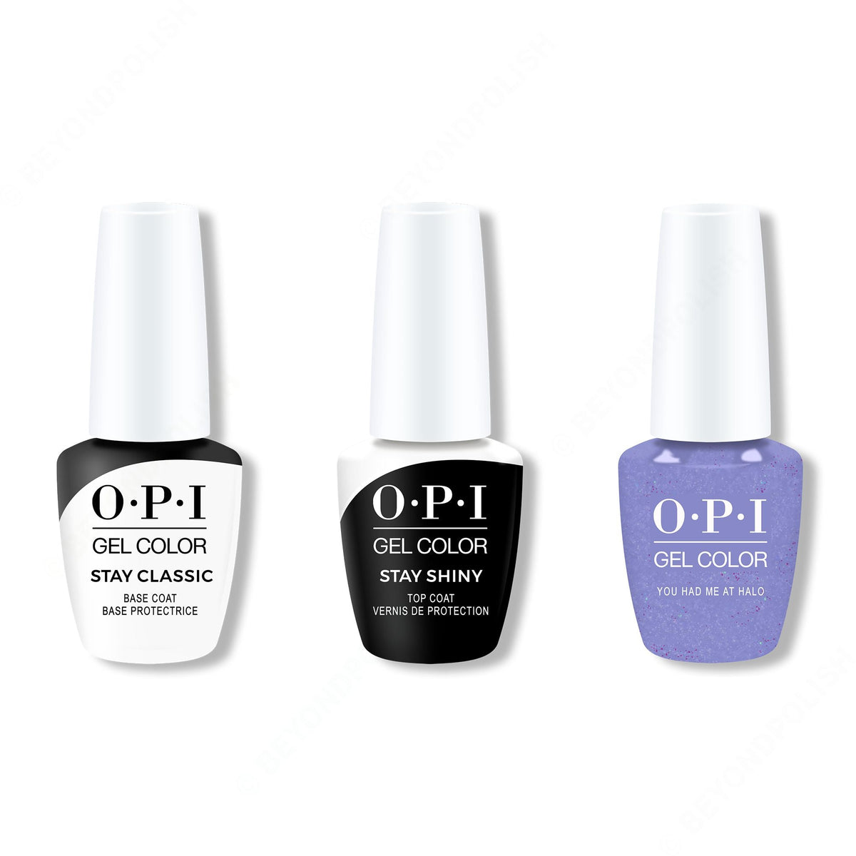 OPI GelColor Combo - Stay Classic Base, Shiny Top & You Had Me at Halo - Salon Quality