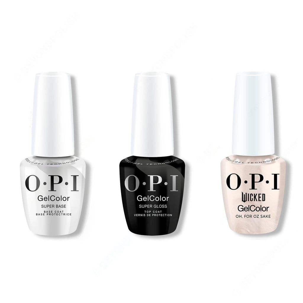 OPI GelColor Combo - Super Base, Super Gloss Top & Oh, For Oz Sake - Salon Quality