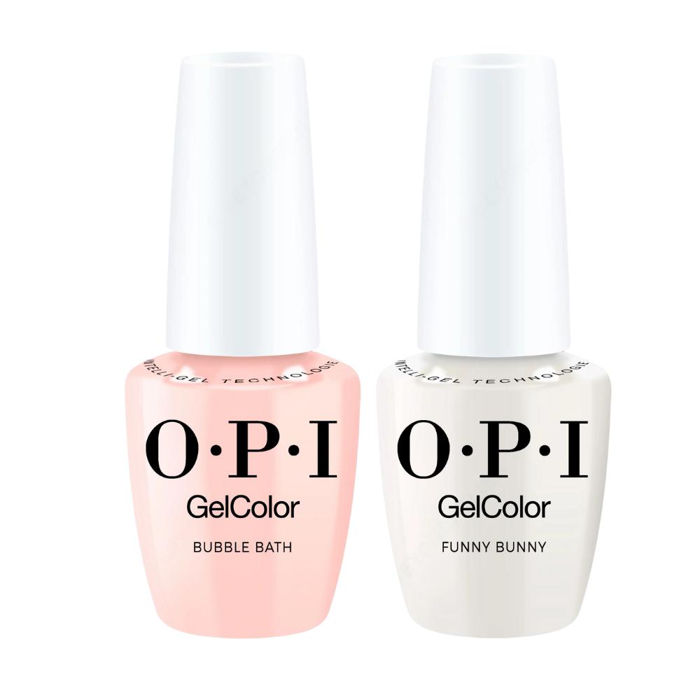 OPI GelColor Intelli-Gel Combo - Bubble Bath & Funny Bunny 2-Pc Set - Salon Quality