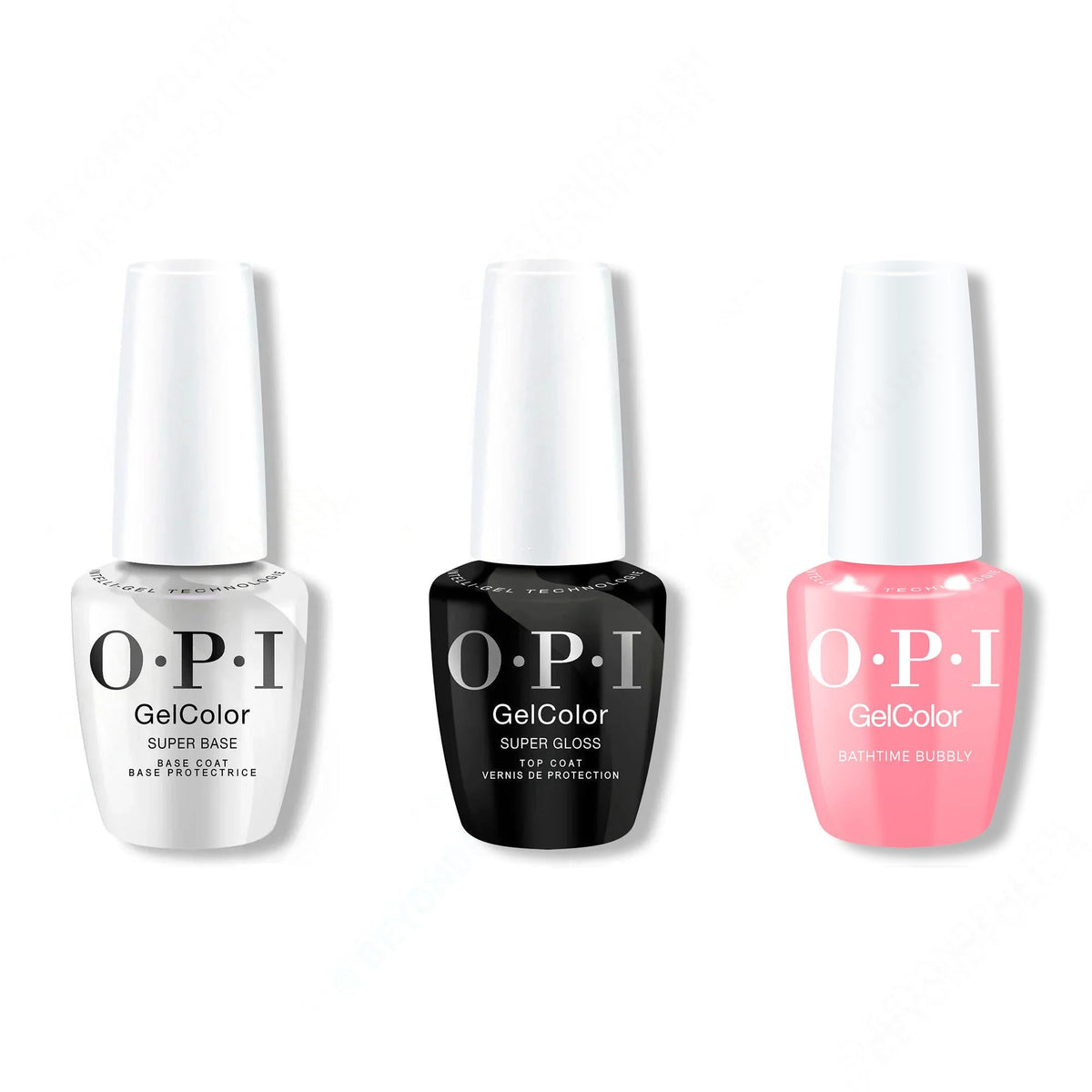 OPI GelColor Intelli-Gel Combo - Super Base Coat, Super Gloss Top Coat & Bathtime Bubbly - OPIcons Spring 2026 - Salon Quality
