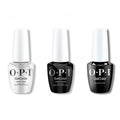 OPI GelColor Intelli-Gel Combo - Super Base Coat, Super Gloss Top Coat & Black Onyx - Salon Quality