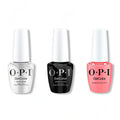 OPI GelColor Intelli-Gel Combo - Super Base Coat, Super Gloss Top Coat & Bubblegum Goth - Salon Quality