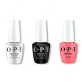 OPI GelColor Intelli-Gel Combo - Super Base Coat, Super Gloss Top Coat & Drive 'Em Magenta - Salon Quality