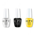 OPI GelColor Intelli-Gel Combo - Super Base Coat, Super Gloss Top Coat & Exotic Birds Do Not Tweet - Salon Quality