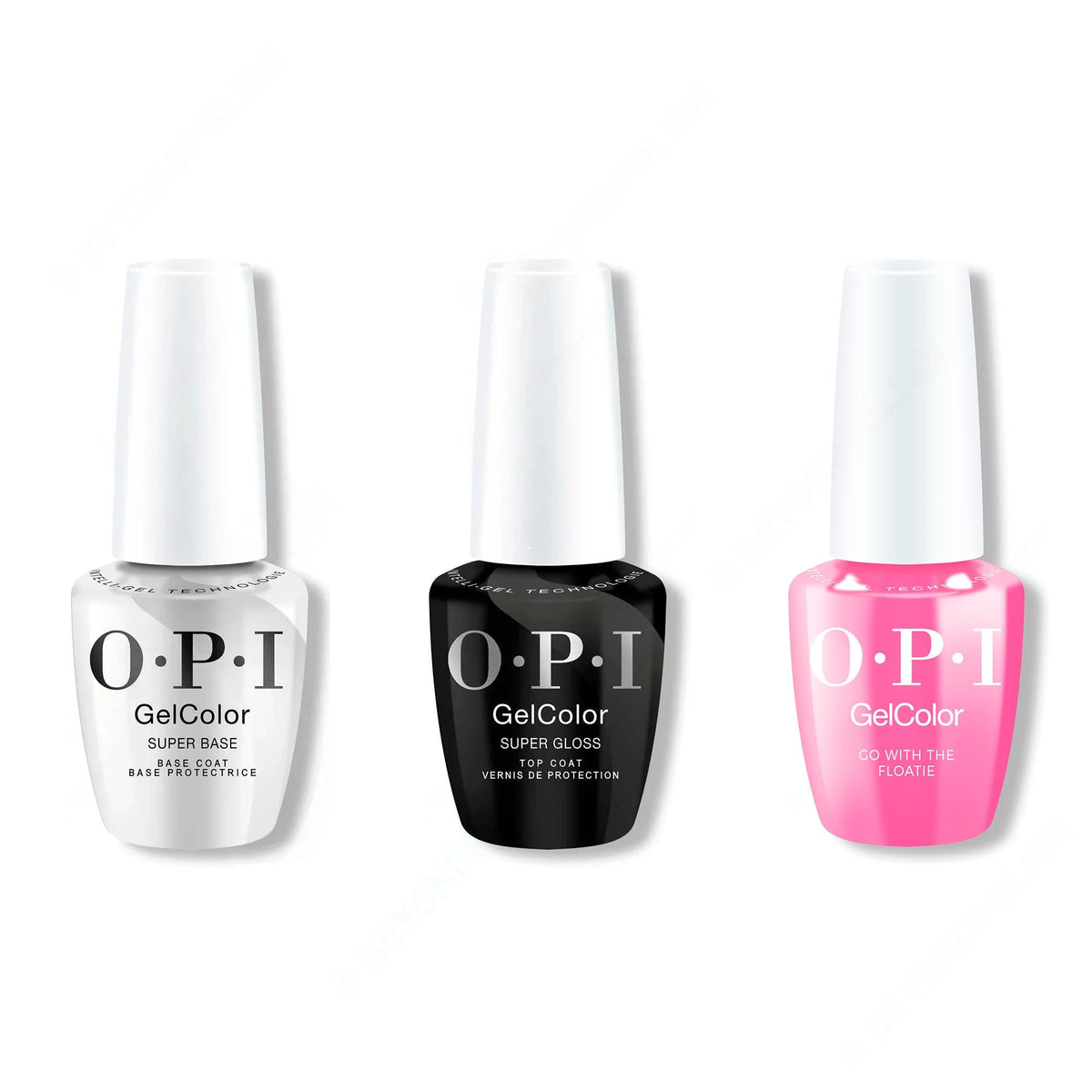 OPI GelColor Intelli-Gel Combo - Super Base Coat, Super Gloss Top Coat & Go with the Floatie - Salon Quality