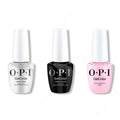 OPI GelColor Intelli-Gel Combo - Super Base Coat, Super Gloss Top Coat & Hollywood & Vibe 0.5 Oz - Salon Quality