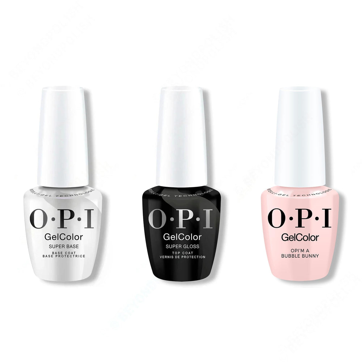 OPI GelColor Intelli-Gel Combo - Super Base Coat, Super Gloss Top Coat & OPI'm a Bubble Bunny - OPIcons Spring 2026 - Salon Quality