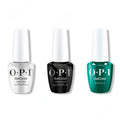 OPI GelColor Intelli-Gel Combo - Super Base Coat, Super Gloss Top Coat & Rated Pea-G - Salon Quality
