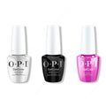 OPI GelColor Intelli-Gel Combo - Super Base Coat, Super Gloss Top Coat & Ultra Violet Daze - Salon Quality