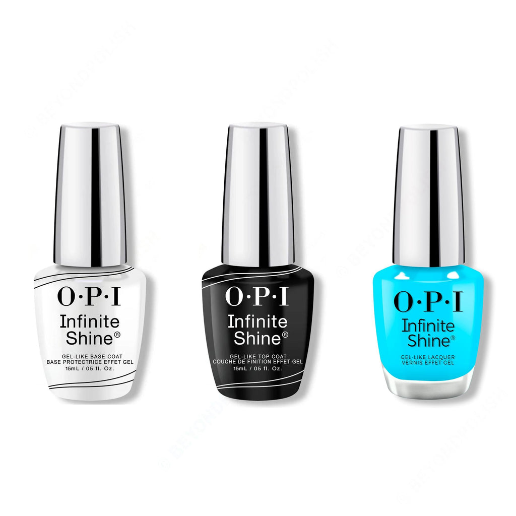 OPI - Infinite Shine Combo - Base, Top & Beach Party Teal Dawn - Salon Quality