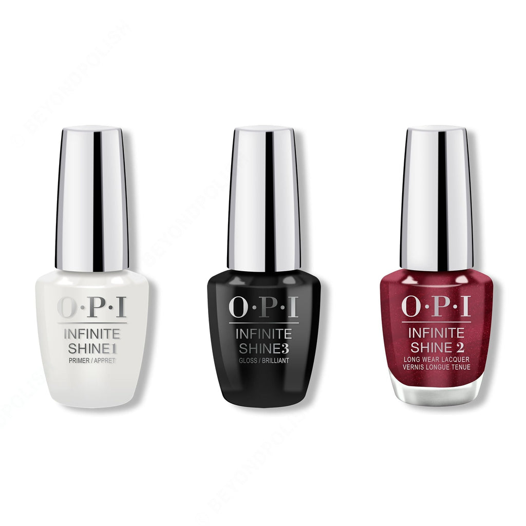 OPI - Infinite Shine Combo - Base, Top & Bogota Blackberry - Salon Quality