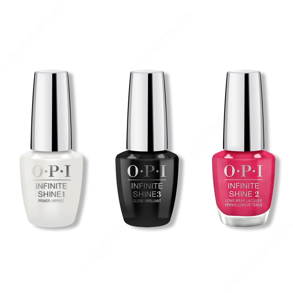 OPI - Infinite Shine Combo - Base, Top & Cha-Ching Cherry - Salon Quality