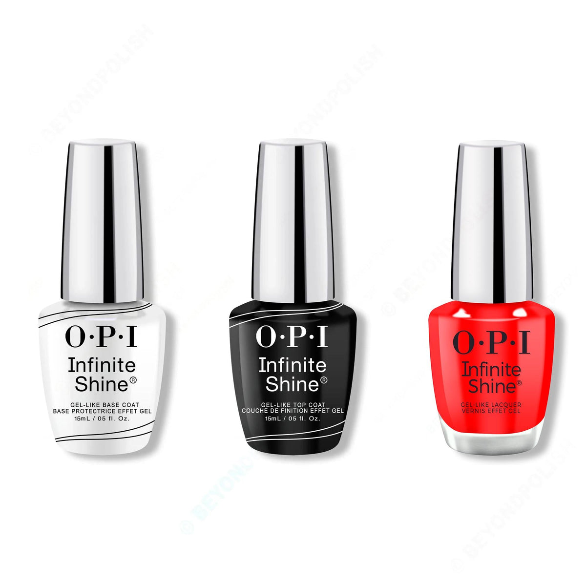 OPI - Infinite Shine Combo - Base, Top & Drop It Like It's Hawt - Salon Quality