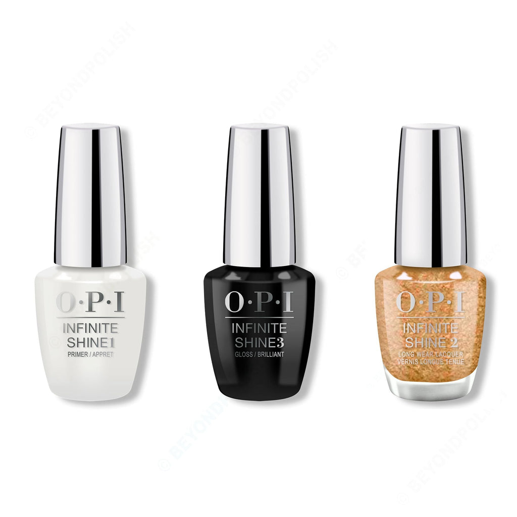 OPI - Infinite Shine Combo - Base, Top & Five Golden Flings - Salon Quality