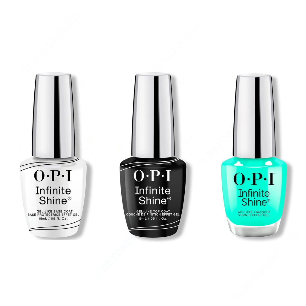 OPI - Infinite Shine Combo - Base, Top & Follow the Ice Green Truck - Salon Quality