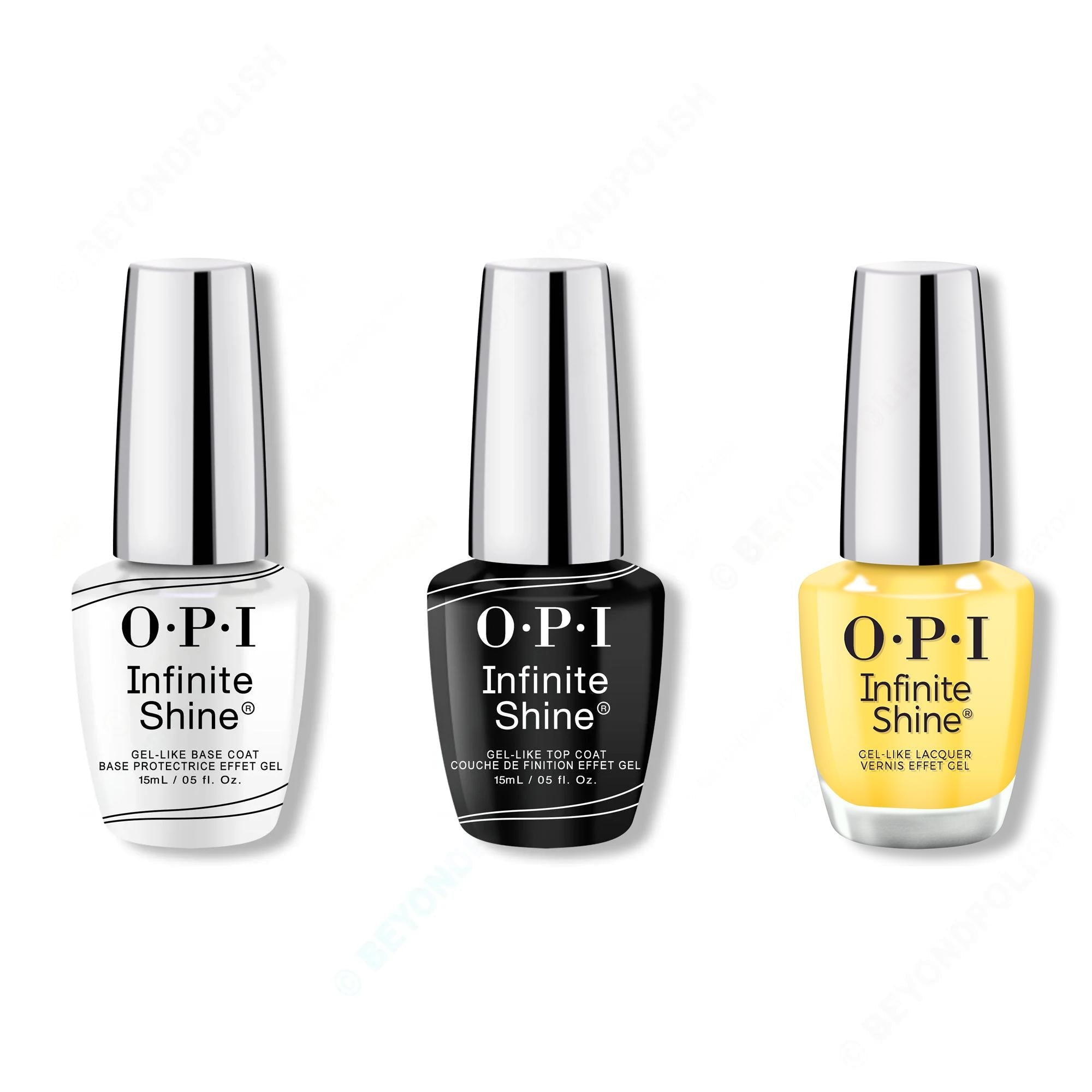 OPI - Infinite Shine Combo - Base, Top & Keep Up Buttercup - Salon Quality