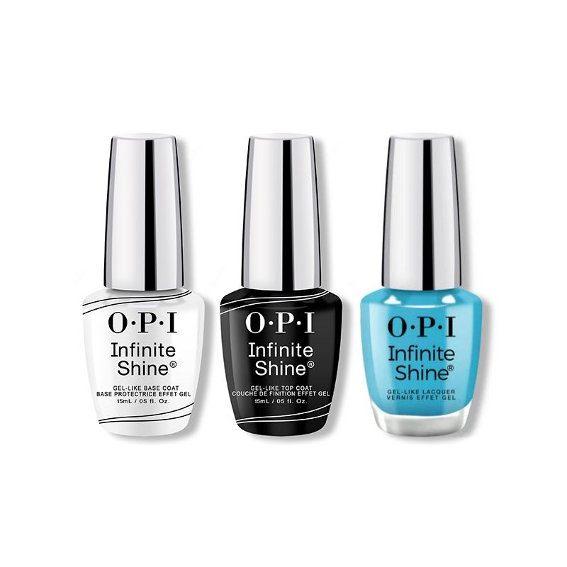 OPI - Infinite Shine Combo - Base, Top & Never Leavin' Blue - Salon Quality