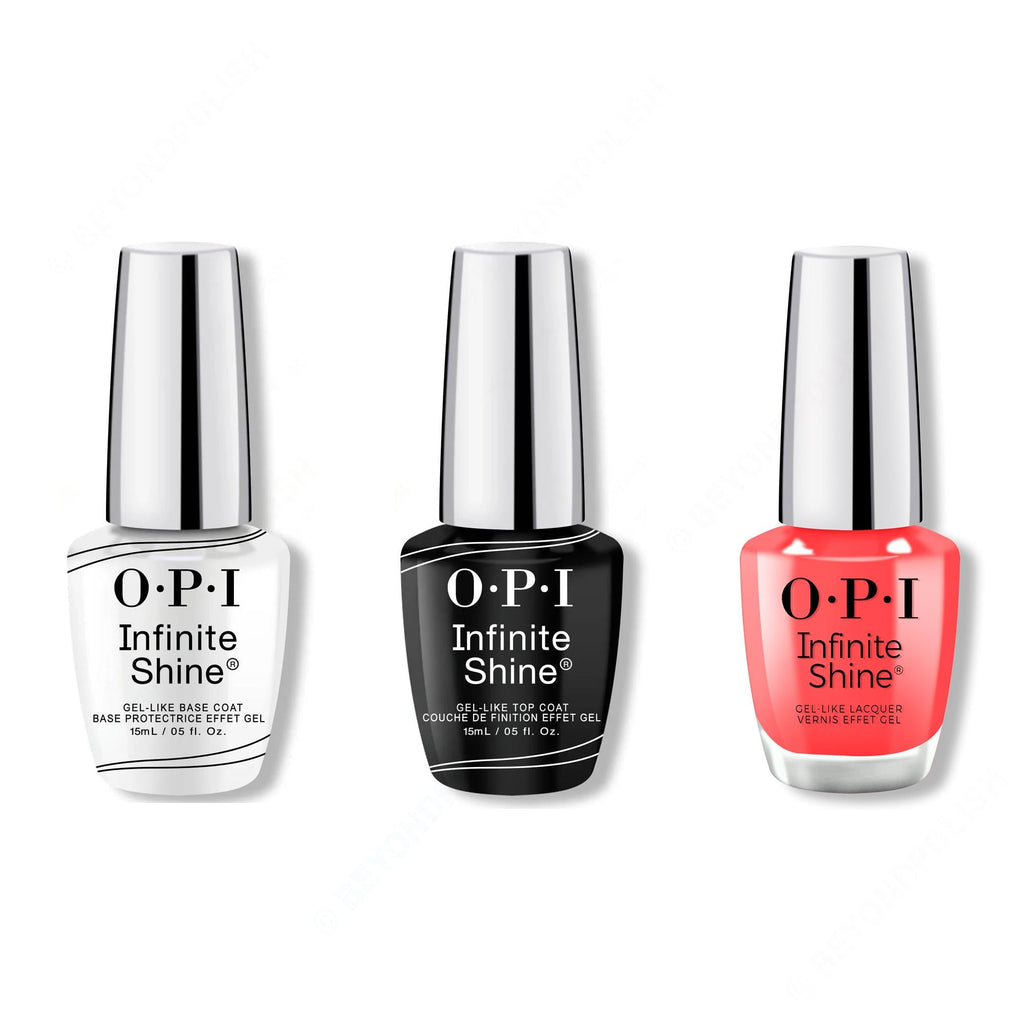 OPI - Infinite Shine Combo - Base, Top & Pack a Cherry-on Bag - Salon Quality