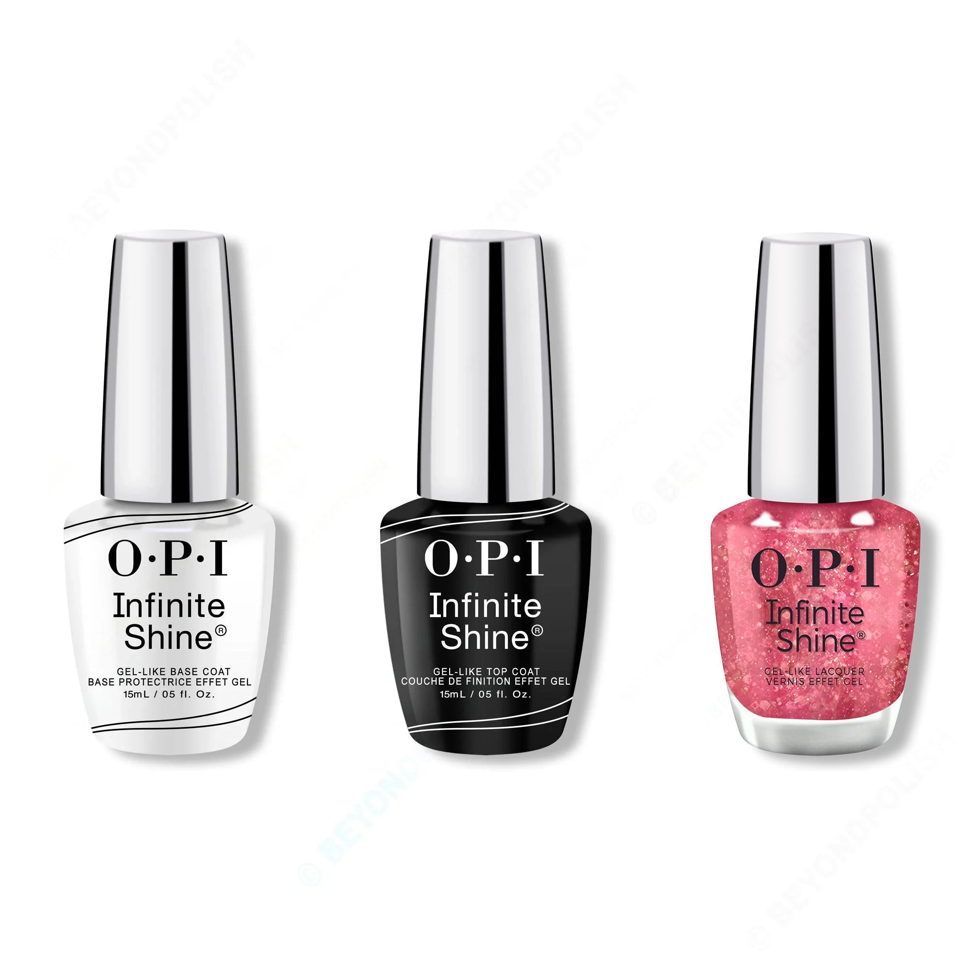 OPI - Infinite Shine Combo - Base, Top & Servin' Pink - Salon Quality
