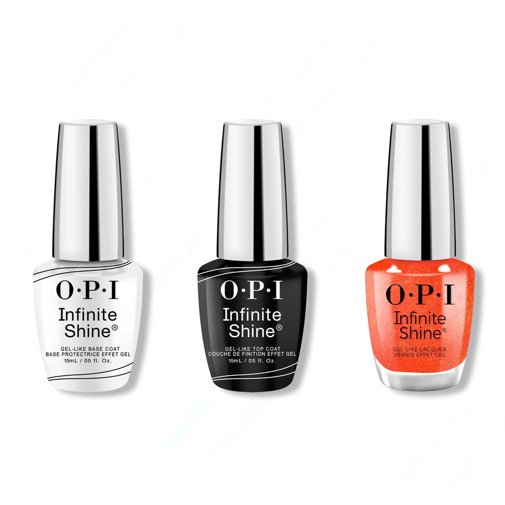 OPI - Infinite Shine Combo - Base, Top & Shock Em Orange - OPIcons Spring 2026 - Salon Quality