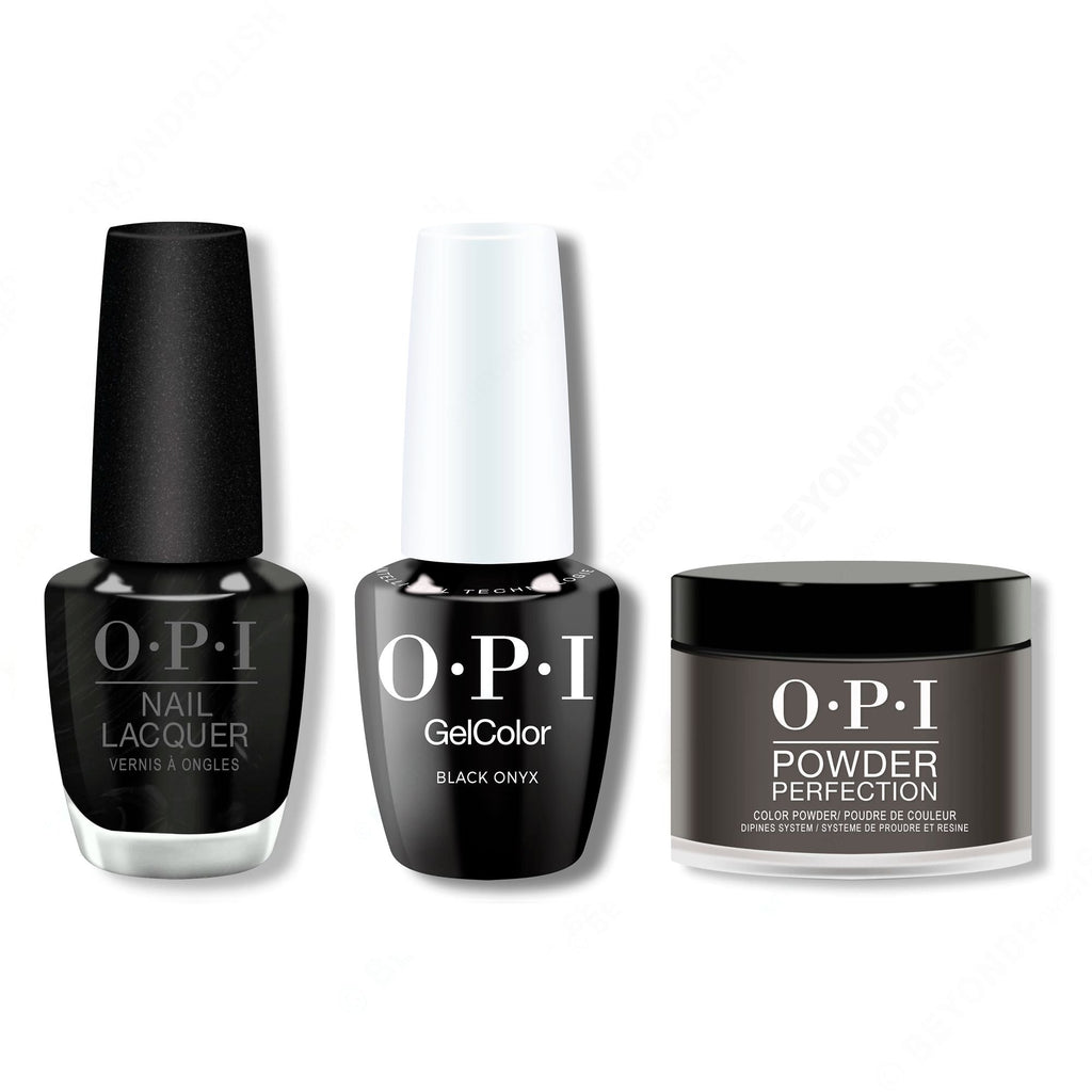 OPI - Intelli-Gel, Lacquer & Dip Combo - Black Onyx - Salon Quality