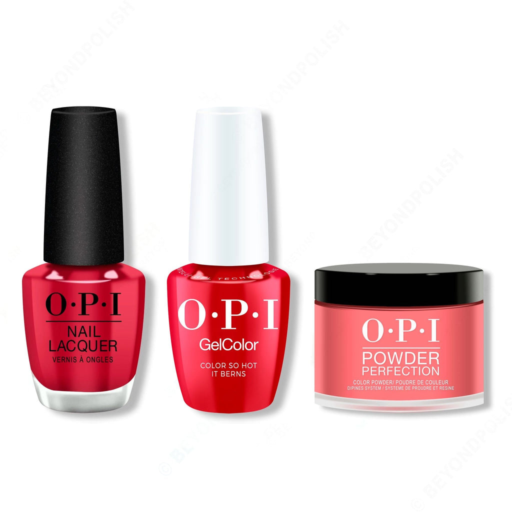 OPI - Intelli-Gel, Lacquer & Dip Combo - Color So Hot It Berns - Salon Quality