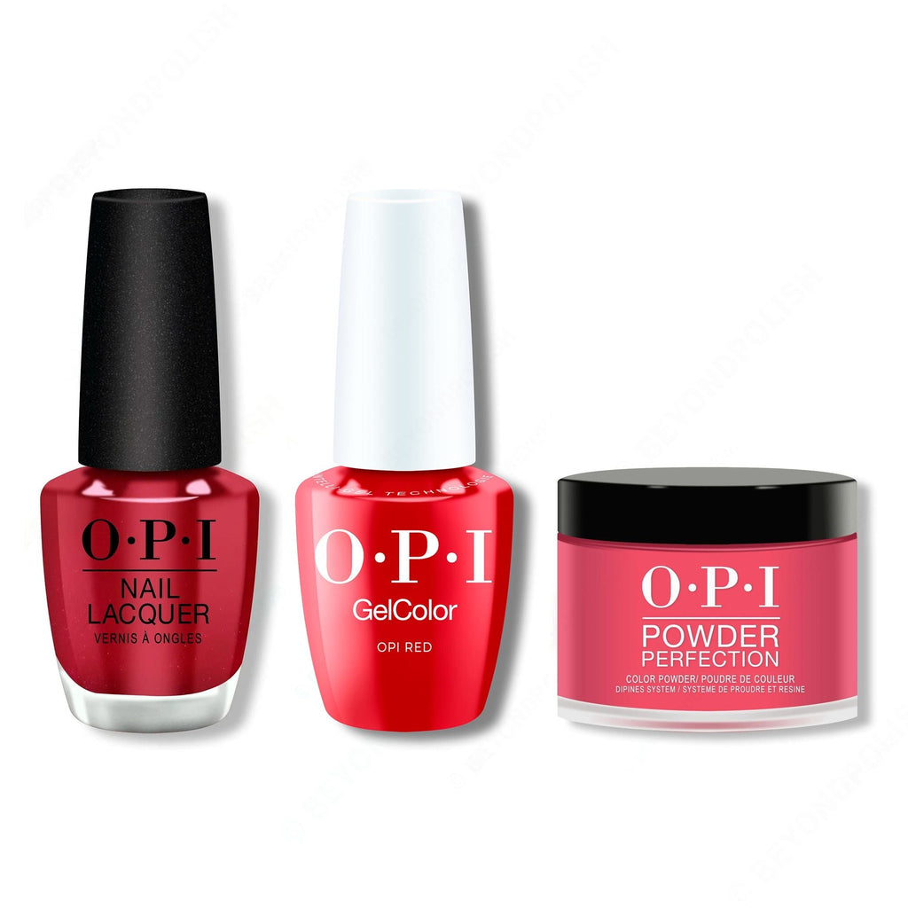 OPI - Intelli-Gel, Lacquer & Dip Combo - OPI Red - Salon Quality